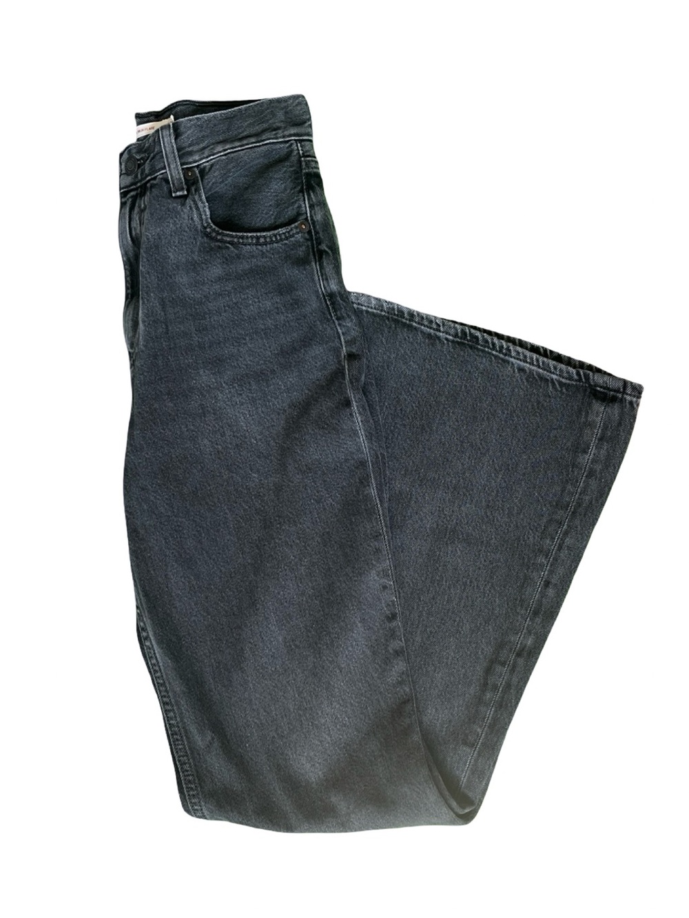Levis Premium Denim 70s High Rise Flare Black Jeans Casual Womens Size 26